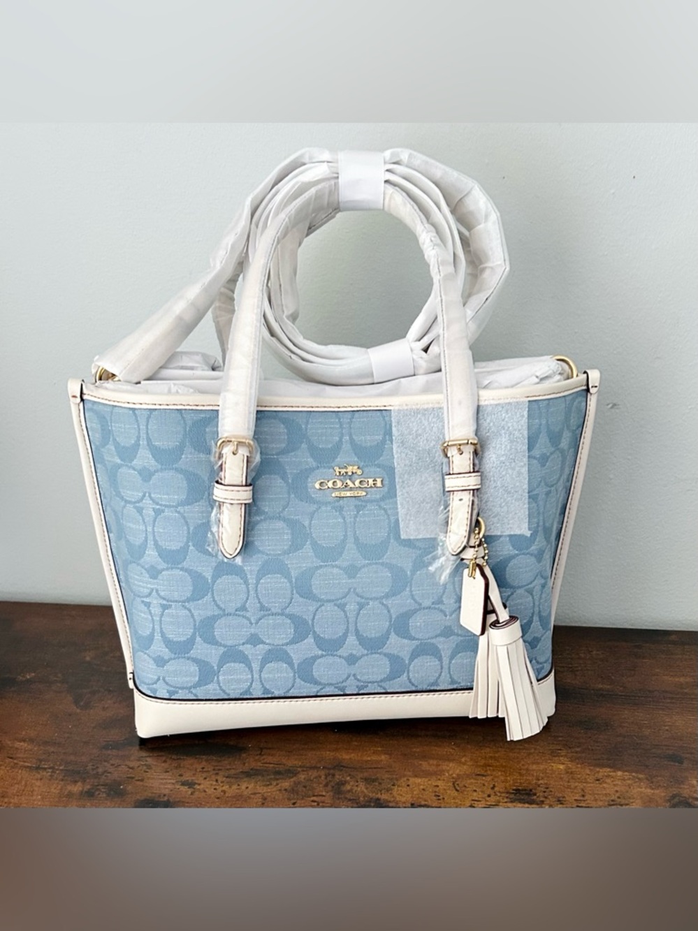 Coach Mollie Tote Bag 25 In Signature Chambray - Picture 5 of 11